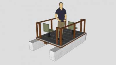 船上的男人SU模型下载_sketchup草图大师SKP模型