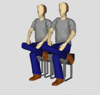 两个翘着二郎腿的男人SU模型下载_sketchup草图大师SKP模型