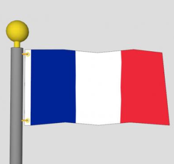 法国挂件旗杆SU模型下载_sketchup草图大师SKP模型