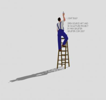 换灯泡的男人SU模型下载_sketchup草图大师SKP模型