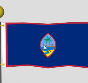 关岛旗配旗杆SU模型下载_sketchup草图大师SKP模型