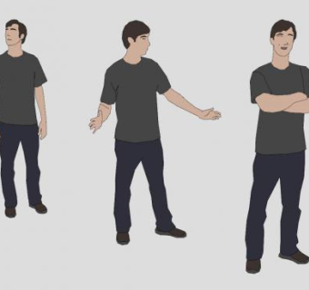 男士站姿SU模型下载_sketchup草图大师SKP模型