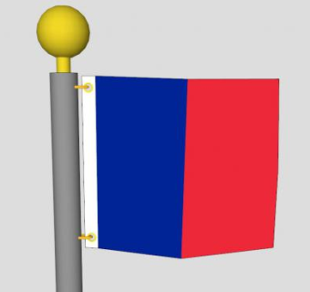 标志巴黎配旗杆SU模型下载_sketchup草图大师SKP模型