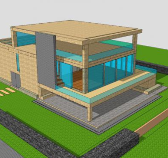 豪华别墅区SU模型下载_sketchup草图大师SKP模型
