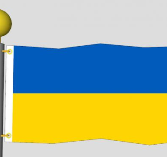 乌克兰旗杆SU模型下载_sketchup草图大师SKP模型