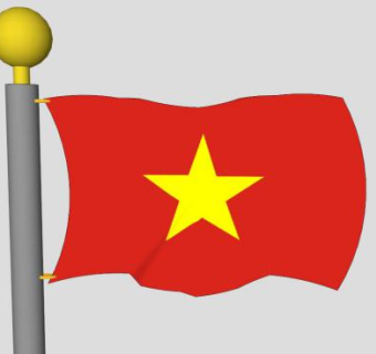 越南挂件旗杆SU模型下载_sketchup草图大师SKP模型