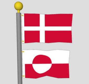 丹麦和格陵兰旗杆SU模型下载_sketchup草图大师SKP模型