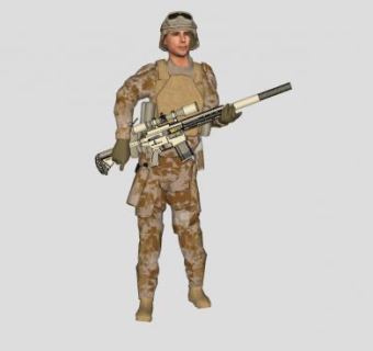 沙漠警卫人员SU模型下载_sketchup草图大师SKP模型