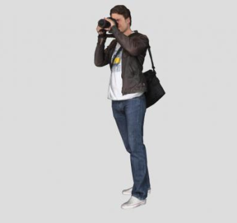 背挎包的男性摄影师SU模型下载_sketchup草图大师SKP模型