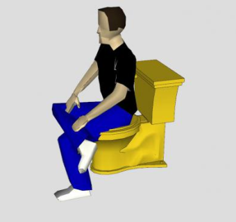 黄金马桶上的男人SU模型下载_sketchup草图大师SKP模型