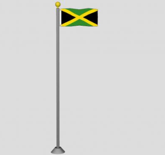 牙买加旗杆SU模型下载_sketchup草图大师SKP模型
