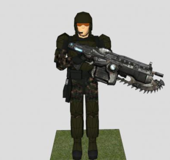 男性装甲人员SU模型下载_sketchup草图大师SKP模型