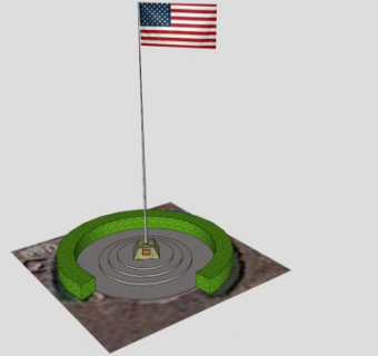 旗杆沙基公园清水广场SU模型下载_sketchup草图大师SKP模型