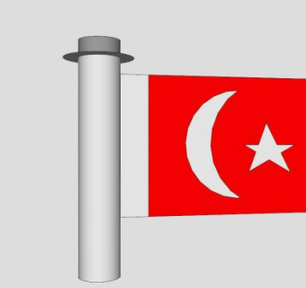 土耳其旗杆SU模型下载_sketchup草图大师SKP模型