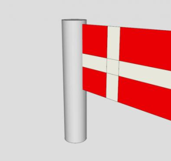 丹麦挂件旗杆SU模型下载_sketchup草图大师SKP模型