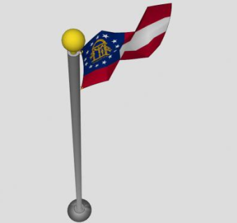 乔治亚州旗杆SU模型下载_sketchup草图大师SKP模型