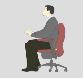 电脑座椅的男人SU模型下载_sketchup草图大师SKP模型