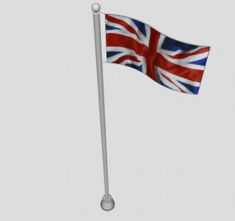 英国挂件旗杆SU模型下载_sketchup草图大师SKP模型