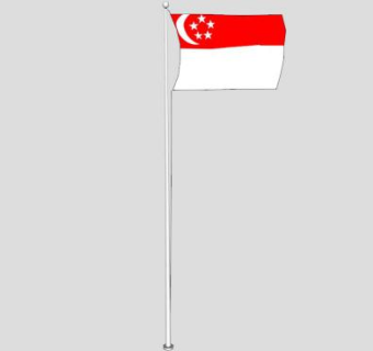 新加坡旗杆SU模型下载_sketchup草图大师SKP模型