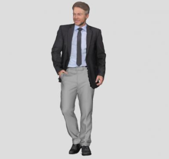 穿西装的职场男性SU模型下载_sketchup草图大师SKP模型