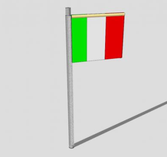 陈设挂件旗杆SU模型下载_sketchup草图大师SKP模型