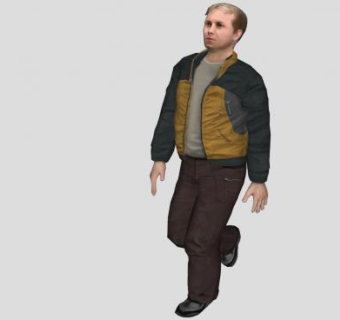 行走的男性人物SU模型下载_sketchup草图大师SKP模型