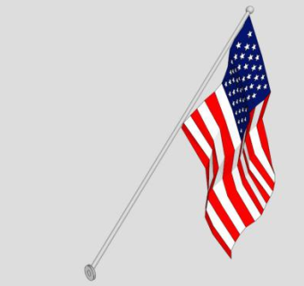 挂件旗竿旗杆SU模型下载_sketchup草图大师SKP模型