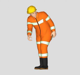 消防员男士人物SU模型下载_sketchup草图大师SKP模型