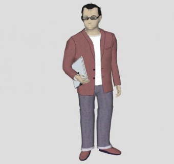 职场工作男人SU模型下载_sketchup草图大师SKP模型
