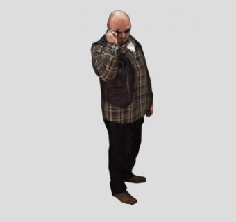 穿夹克的中年男性SU模型下载_sketchup草图大师SKP模型
