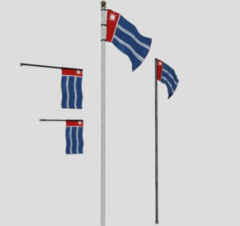 挂件标志旗杆SU模型下载_sketchup草图大师SKP模型