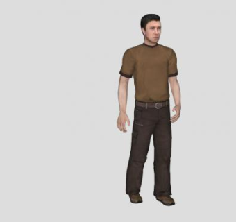 写实人物男人SU模型下载_sketchup草图大师SKP模型