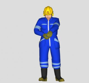 写实场地男性工人SU模型下载_sketchup草图大师SKP模型