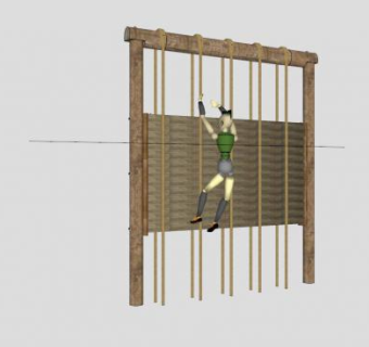 木绳爬墙障碍SU模型下载_sketchup草图大师SKP模型