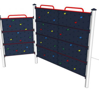 三重攀岩墙墙饰SU模型下载_sketchup草图大师SKP模型