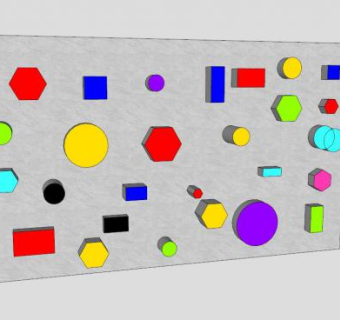 爬墙钟中段墙饰SU模型下载_sketchup草图大师SKP模型