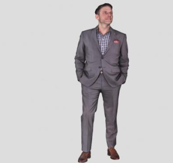写实人物西装男人SU模型下载_sketchup草图大师SKP模型