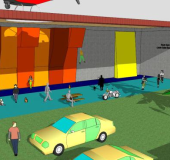 美联社攀岩墙SU模型下载_sketchup草图大师SKP模型