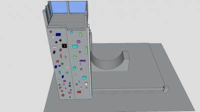 攀岩墙溜冰场SU模型下载_sketchup草图大师SKP模型