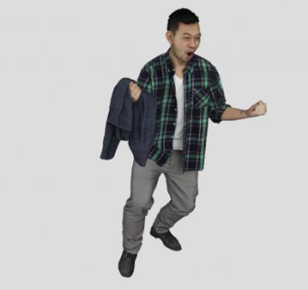 写实青年男士SU模型下载_sketchup草图大师SKP模型