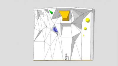 挂件白色攀岩墙SU模型下载_sketchup草图大师SKP模型