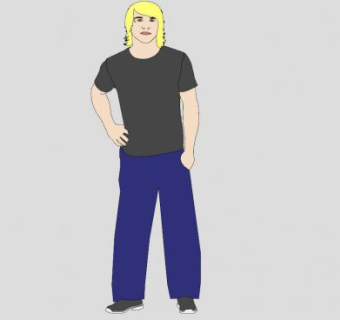 金发男人SU模型下载_sketchup草图大师SKP模型