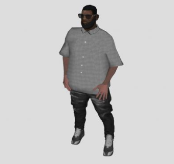 大胡子黑人男士SU模型下载_sketchup草图大师SKP模型