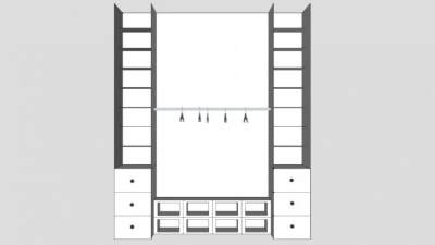 服饰白色衣架SU模型下载_sketchup草图大师SKP模型