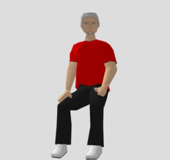 老年人坐姿SU模型下载_sketchup草图大师SKP模型