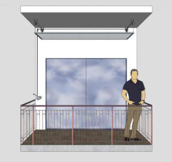 阳台衣物干燥架SU模型下载_sketchup草图大师SKP模型