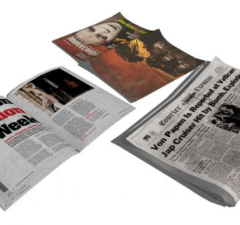 杂志书籍报纸SU模型下载_sketchup草图大师SKP模型