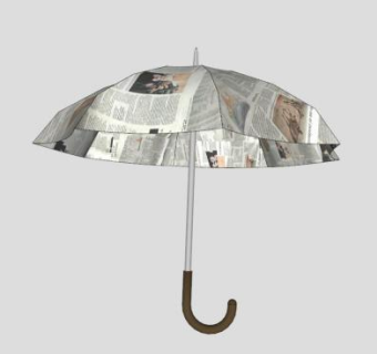 伞型旧报纸SU模型下载_sketchup草图大师SKP模型