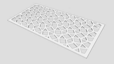 白色花纹软包SU模型下载_sketchup草图大师SKP模型