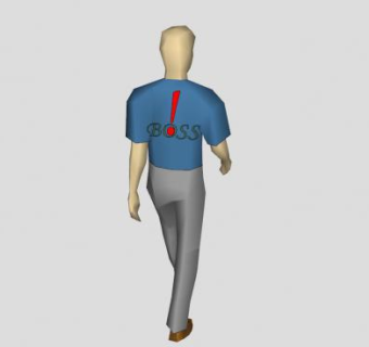 行走的男人人物SU模型下载_sketchup草图大师SKP模型
